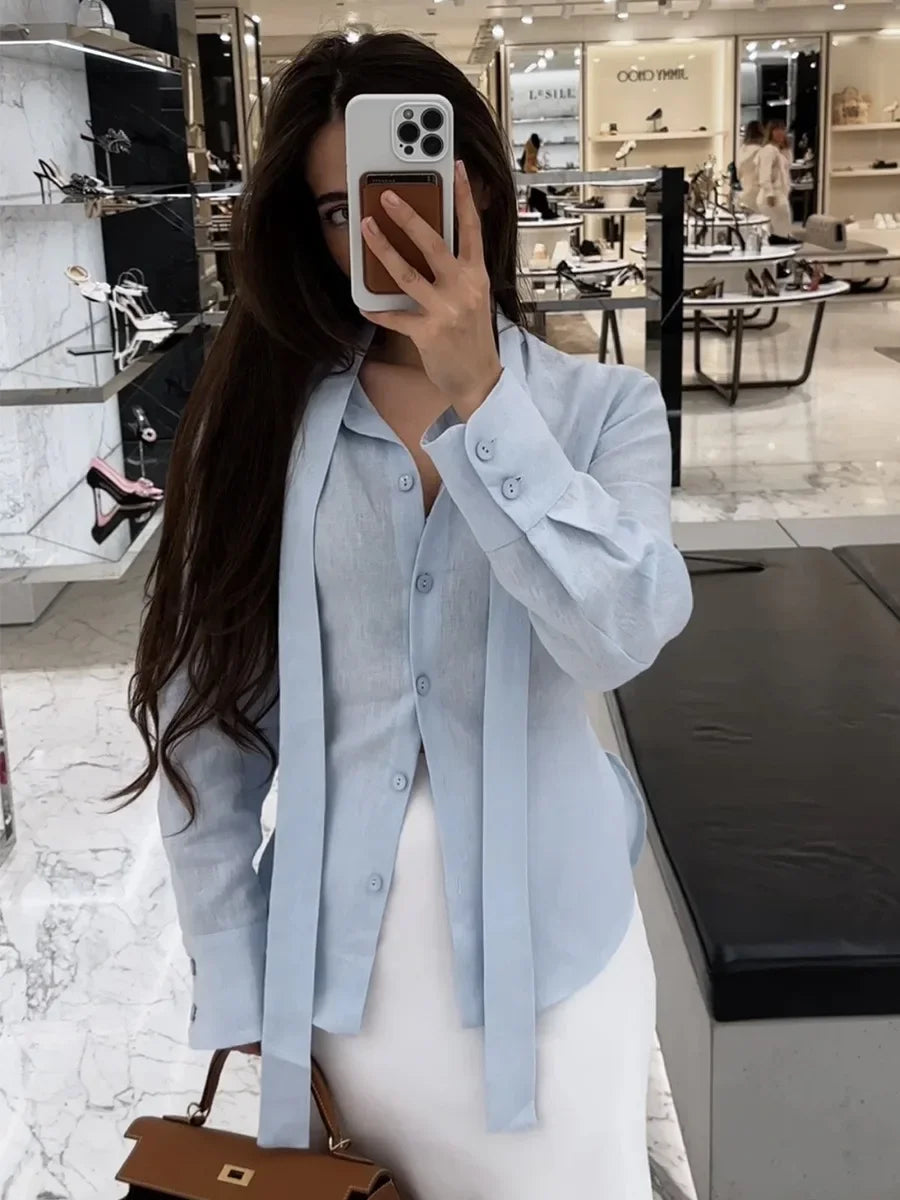 Belgravia Belted Cotton Blouse