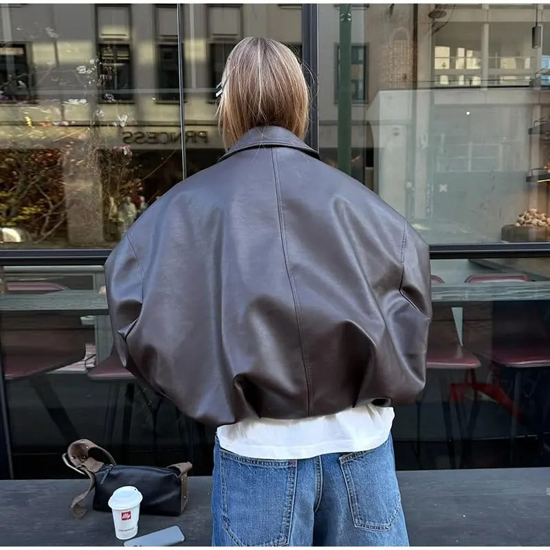 Mayfair Belted Leather Bomber