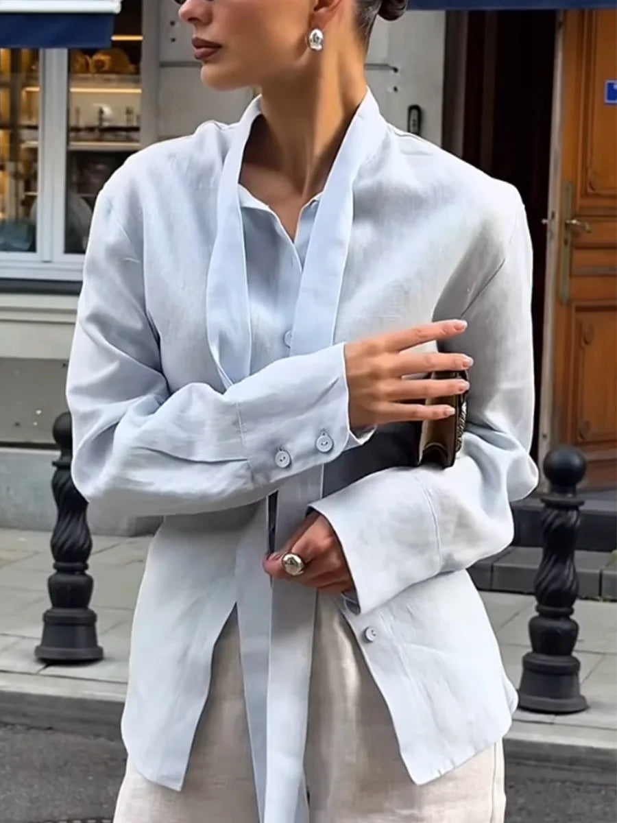 Belgravia Belted Cotton Blouse