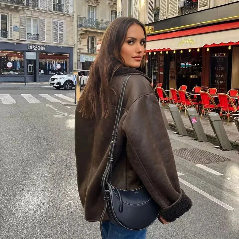 Soho Shearling Oversized Bomber