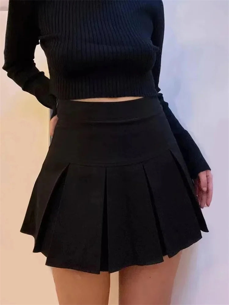 Classic High-Waist Pleated Mini Skirt