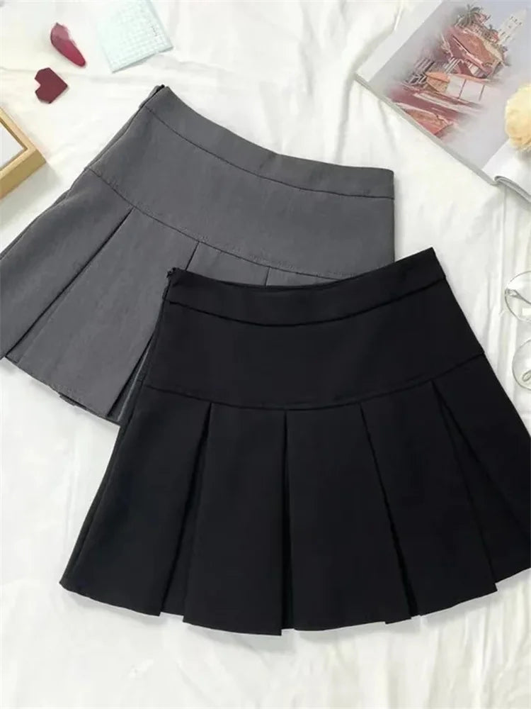 Classic High-Waist Pleated Mini Skirt