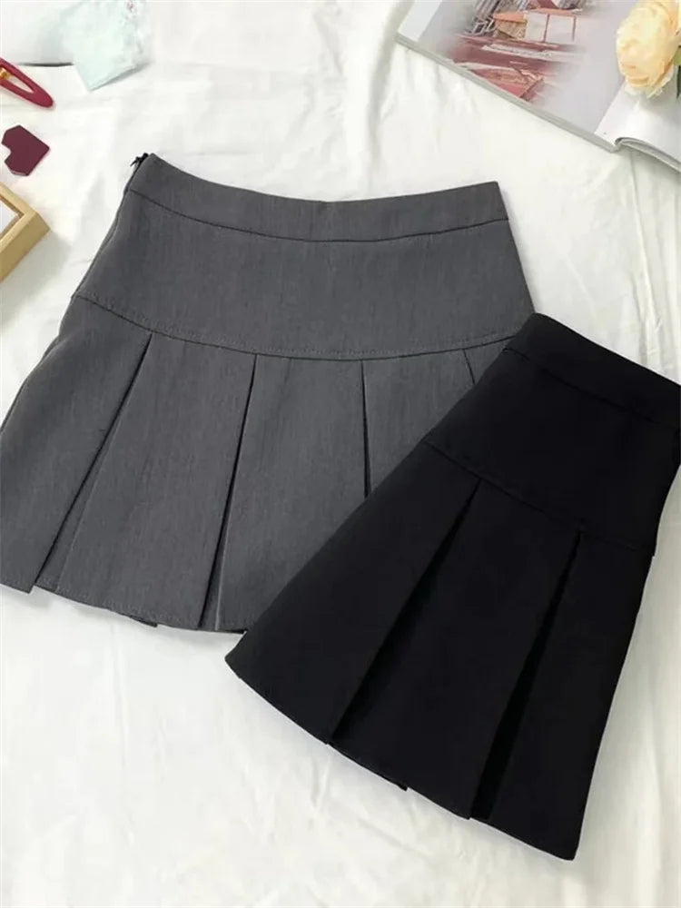 Classic High-Waist Pleated Mini Skirt