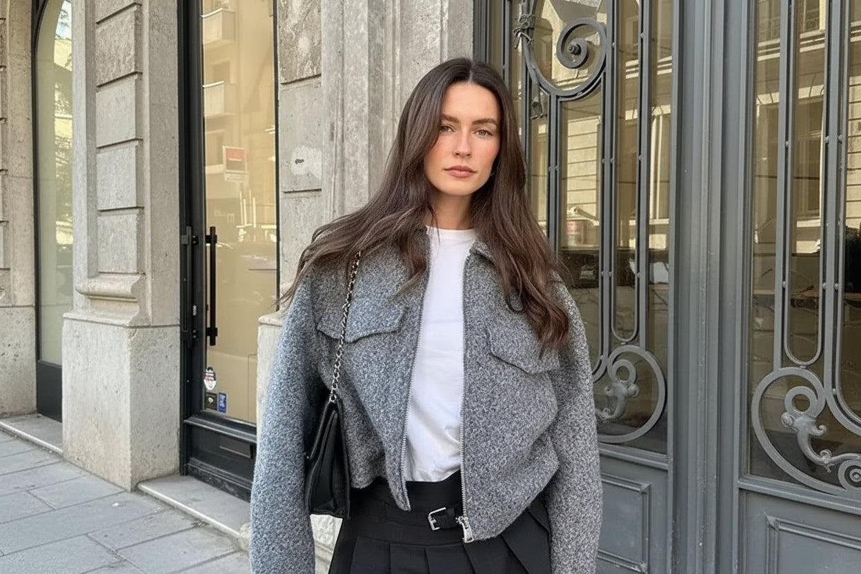 Heritage Wool-Cropped Fleece Jacket