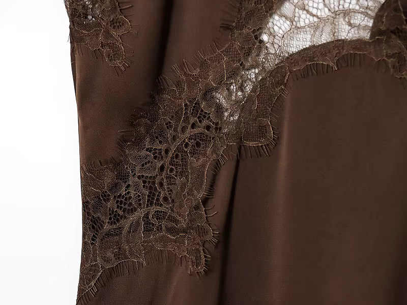 Celeste Lace Satin Mini Dress