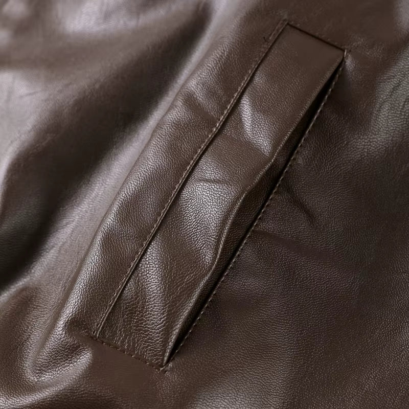 Mayfair Belted Leather Bomber