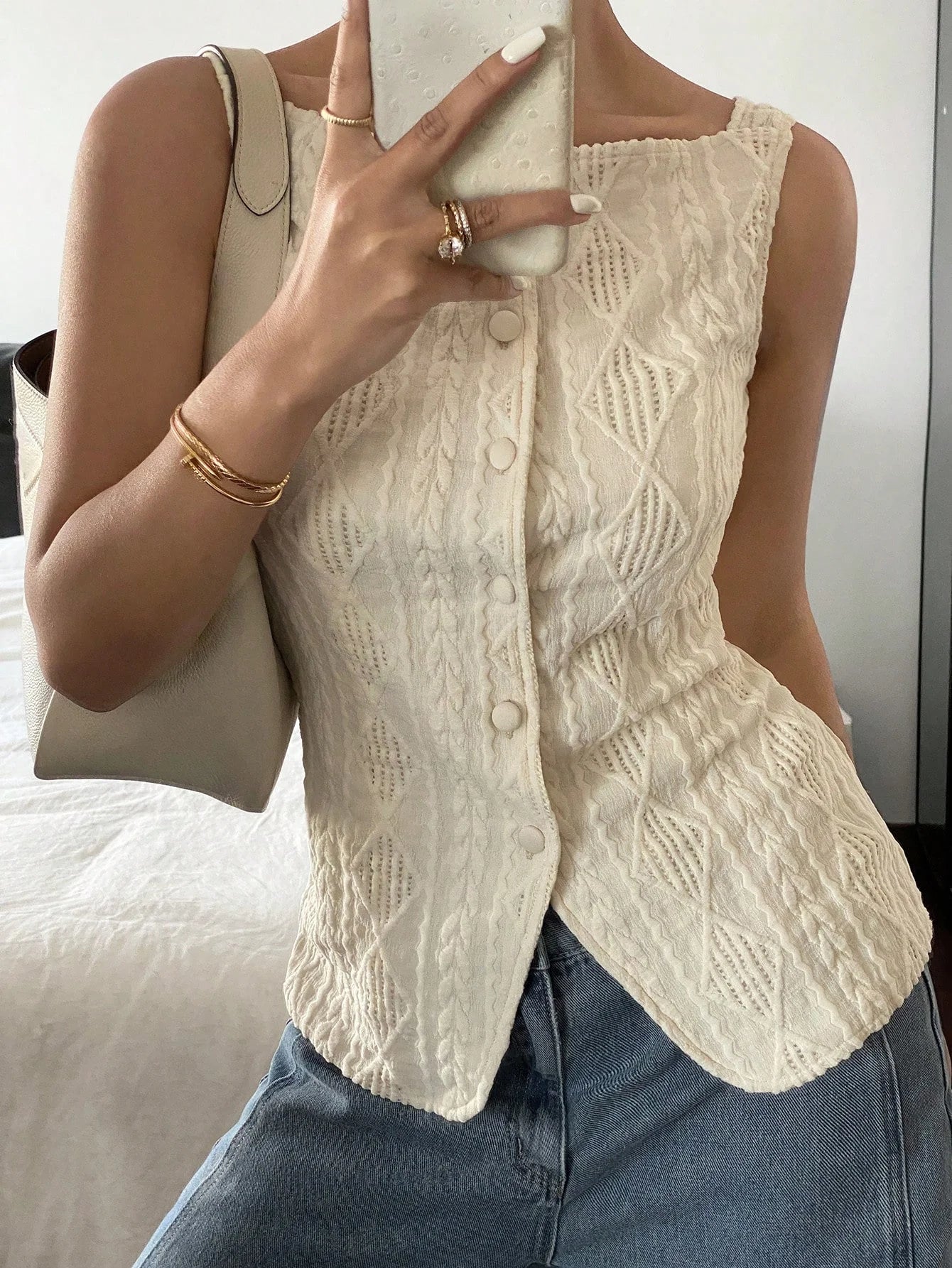 Milan Textured Sleeveless Shirt