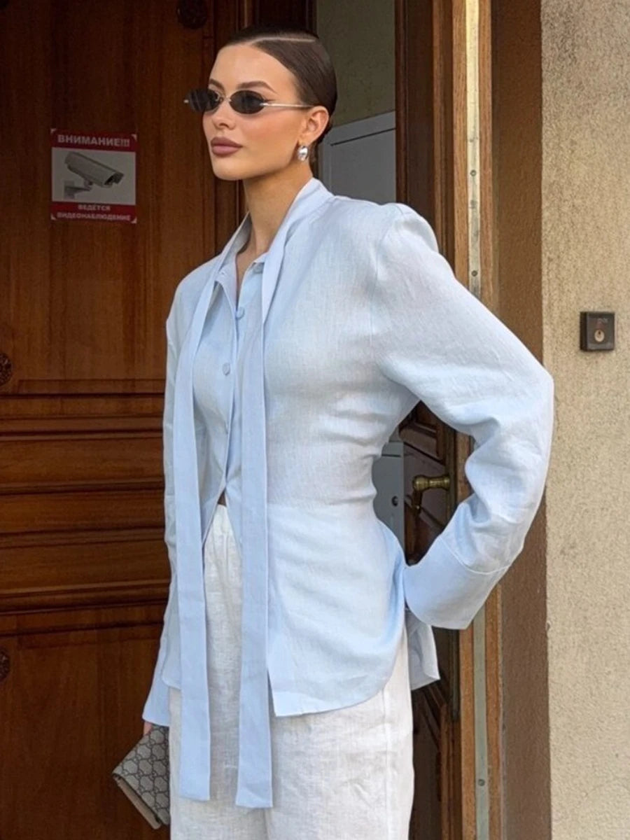 Belgravia Belted Cotton Blouse