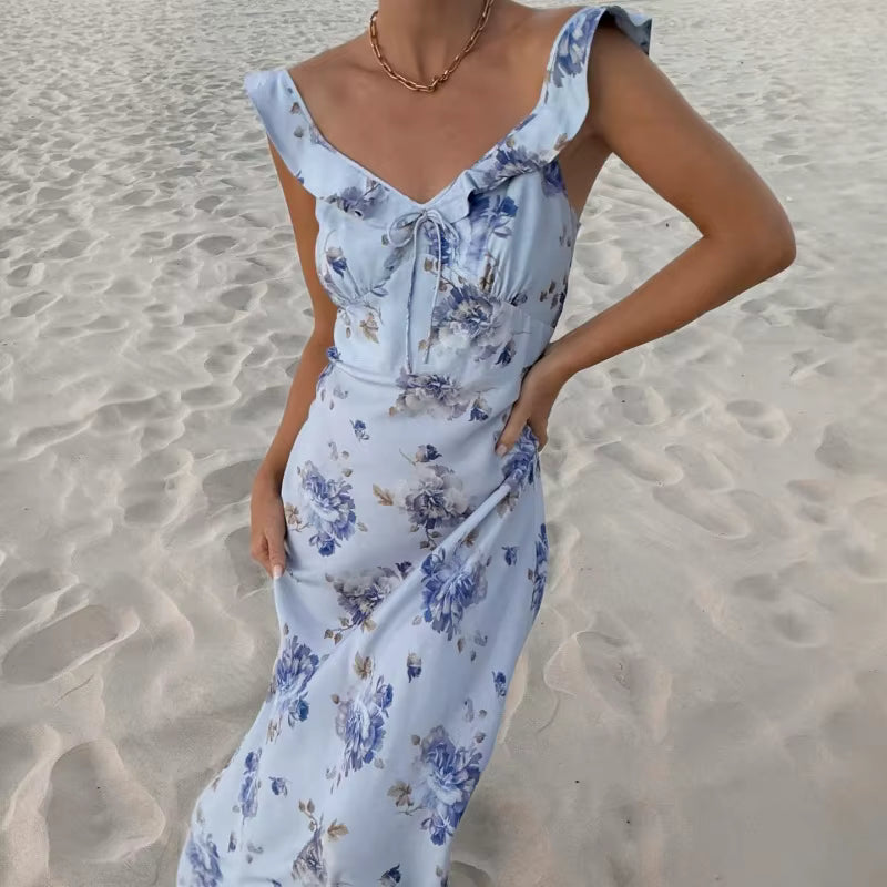 Capri Lumière Sheer Maxi Dress