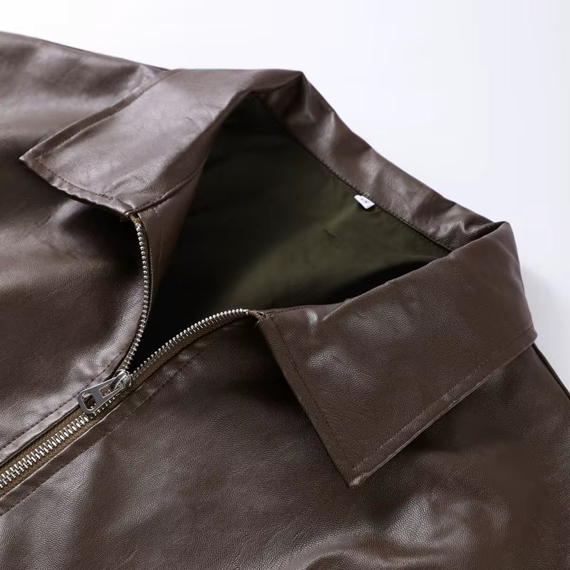 Mayfair Belted Leather Bomber