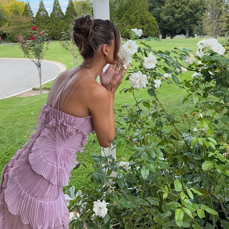 Santorini Pleated Halter Gown