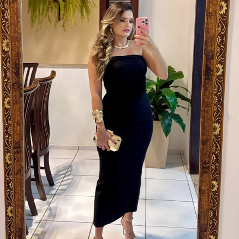 Capri Sculpt Backless Ruffle Dress