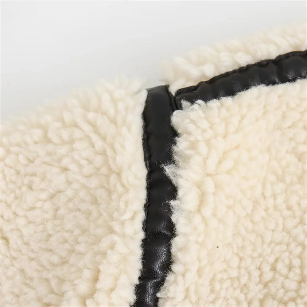 Luxe Shearling-Inspired Moto Jacket